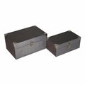 H2H Gold Pewter Box with Chrome Corner Accent - Set of 2 H22844300